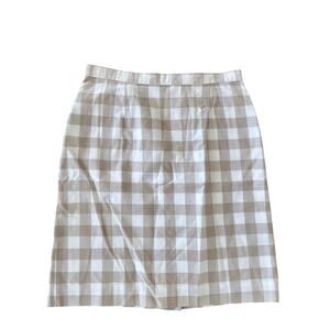 Bentley plaid cream lined skirt size 14 check measurements